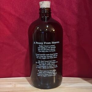 A Penny From Heaven Brown Glass Bottle